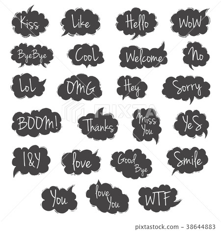 Think and talk speech bubbles. 38644883