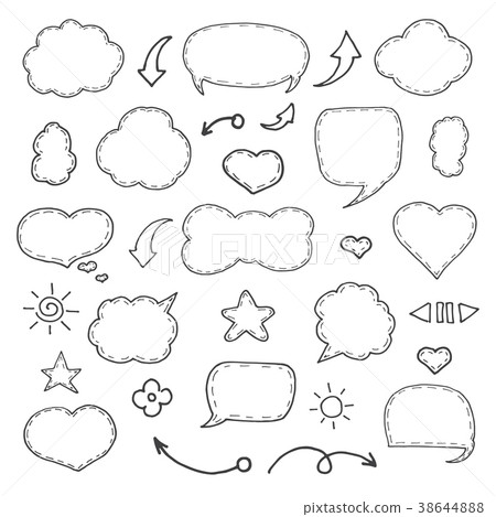 Think and talk speech bubbles. 38644888