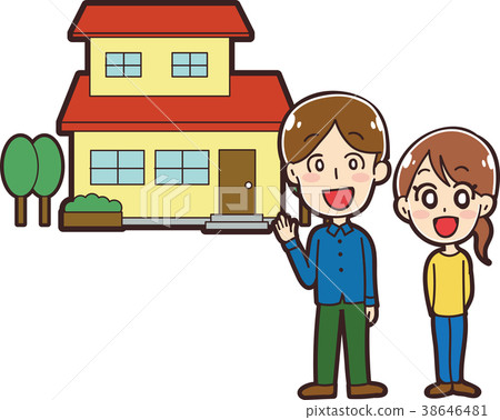 Illustration material of couple and home Illustration material of couple and home 38646481