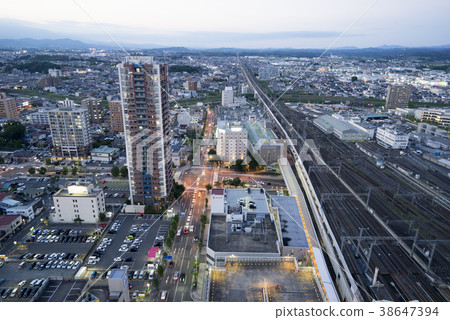 Sunset view from the landmark building observation lobby of Koriyama Station west exit which is the highest in Fukushima Prefecture Sunset view from the landmark building observation lobby of Koriyama Station west exit which is the highest in Fukushima Prefecture 38647394