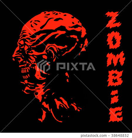 Scary screaming zombie red head. Vector Scary screaming zombie red head. Vector 38648832
