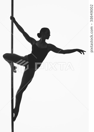 beautiful pole dancer girl silhouette beautiful pole dancer girl silhouette 38649002