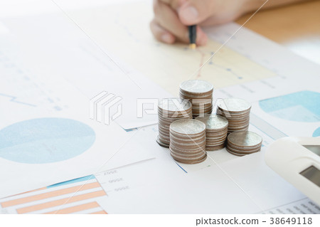 Summary report and financial analyzing concept Summary report and financial analyzing concept 38649118