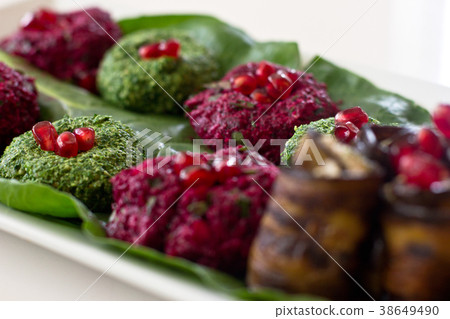 Rolls of eggplant with a filling of walnut 38649490