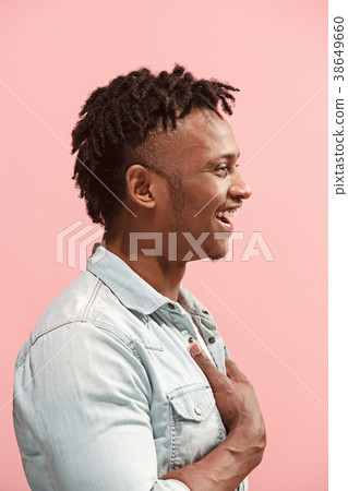 The happy business Afro-American man standing and The happy business Afro-American man standing and 38649660