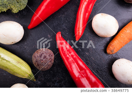 Close up on different vegetables in studio photo 38649775