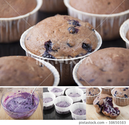 Muffins with blueberries Muffins with blueberries 38650383