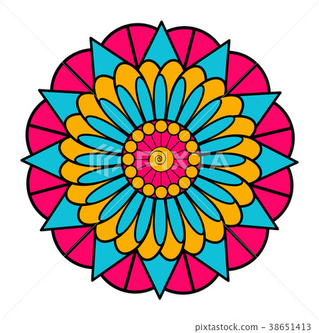 Decorative colored mandala Decorative colored mandala 38651413