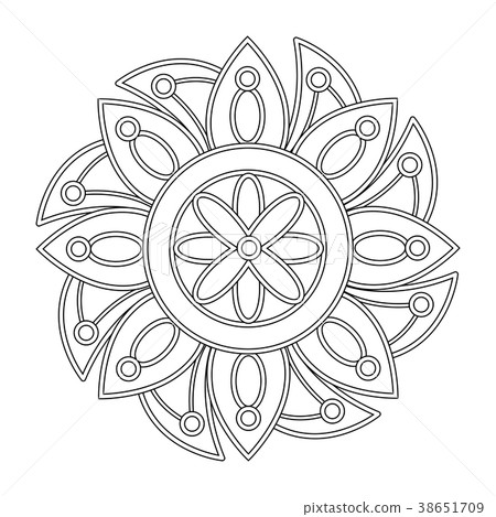 Decorative colorless mandala 38651709