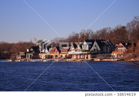Landscape of Philadelphia Boathouse Row 38654619