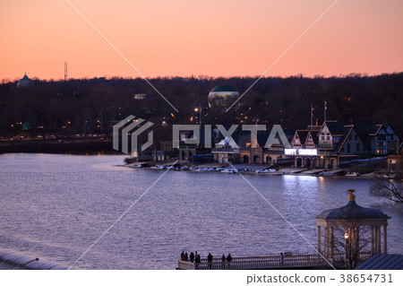 Landscape of Philadelphia Boathouse Row 38654731