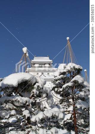 Tsuruga castle with snow makeup Tsuruga castle with snow makeup 38656055