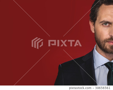 Bristled guy is posing confidently 38656561