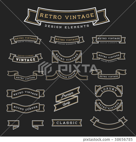 Set of Retro Vintage Ribbon Design Elements Set of Retro Vintage Ribbon Design Elements 38656785