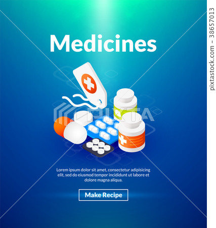 Medicines poster of isometric color design Medicines poster of isometric color design 38657013