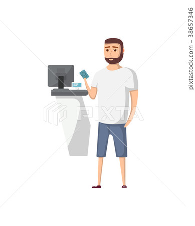 Young travel man with passport near ticket office Young travel man with passport near ticket office 38657346