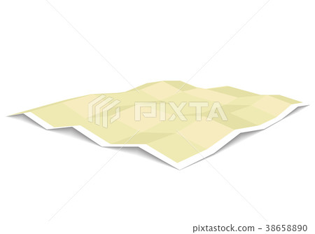 Blank unfolded paper map template dimensional 38658890