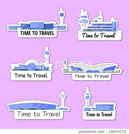 Time to travel isolated labels set 38659378