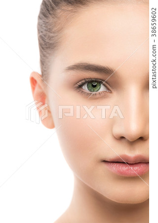 Portrait of beautiful young brunette woman with 38659602