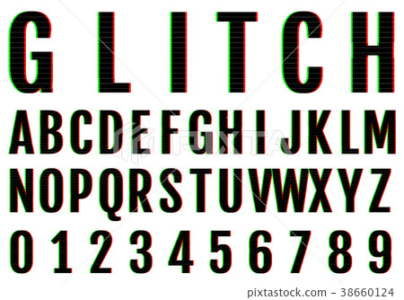 Vector glitch fonts pack. Vector glitch fonts pack. 38660124