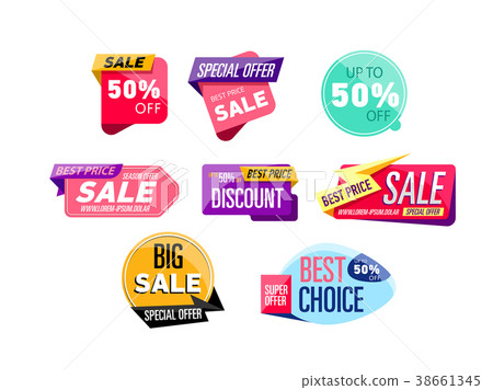 Sale stickers isolated on white background 38661345