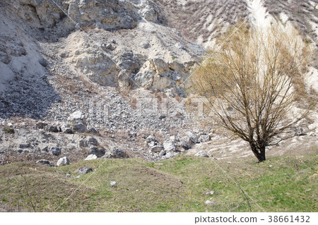 Beautiful view of limestone quarry. 38661432