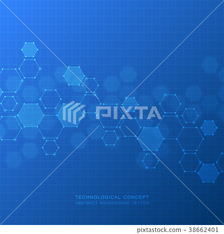 Abstract science background with hexagons and Abstract science background with hexagons and 38662401