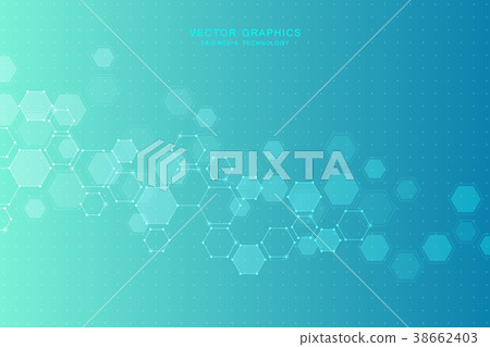 Abstract science background with hexagons and Abstract science background with hexagons and 38662403