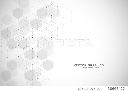 Abstract science background with hexagons and 38662422