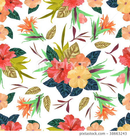 Floral seamless pattern. Background with isolated 38663243