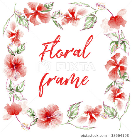 Wildflower rose flower frame in a watercolor style Wildflower rose flower frame in a watercolor style 38664198