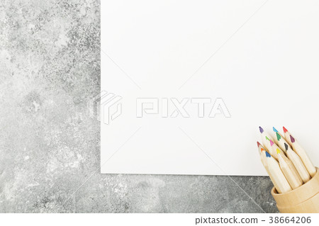 Accessories to drawing - colored pencils, paper Accessories to drawing - colored pencils, paper 38664206