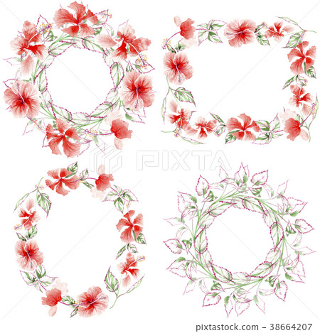 Wildflower rose flower wreath in a watercolor Wildflower rose flower wreath in a watercolor 38664207