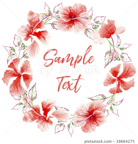 Wildflower rose flower wreath in a watercolor Wildflower rose flower wreath in a watercolor 38664275