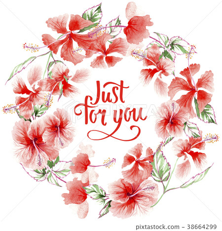 Wildflower rose flower wreath in a watercolor 38664299