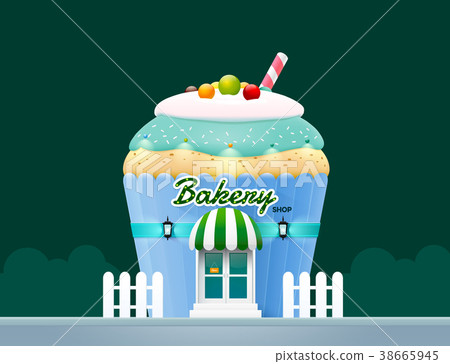 bakery cake shop store building front vector 38665945