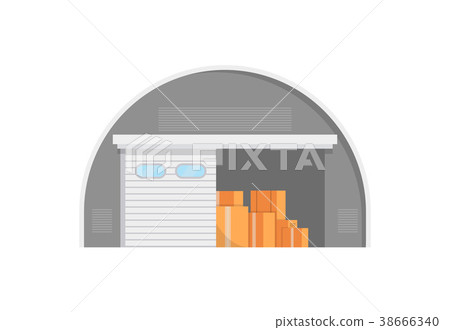 Freight warehouse facade isolated icon Freight warehouse facade isolated icon 38666340