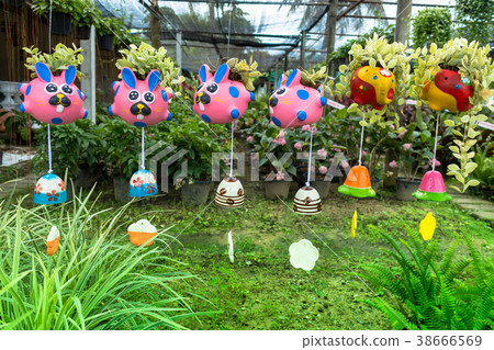 Bell made of clay sculpture as animals. Bell made of clay sculpture as animals. 38666569