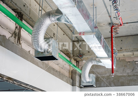 Ventilation pipes in silver insulation material Ventilation pipes in silver insulation material 38667006