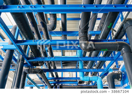 Large industrial water treatment and boiler room 38667104