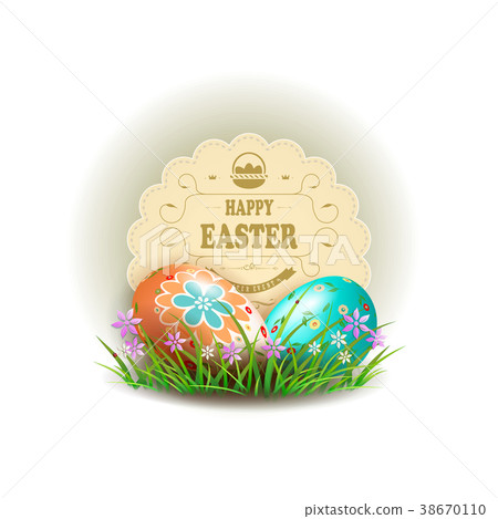 Element for design with Easter eggs 38670110