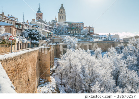 Snowy winter in Segovia Spain 38670257