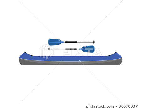 Canoe with paddle isolated on white icon Canoe with paddle isolated on white icon 38670337