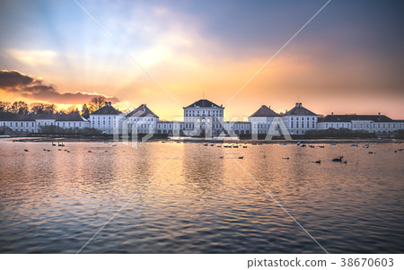 Dramatic scenery of Nymphenburg palace in Munich 38670603