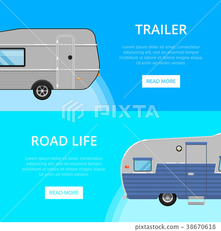Road life flyers with camping trailers 38670618