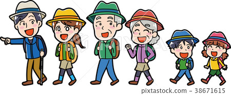 Illustration material of family going hiking 38671615
