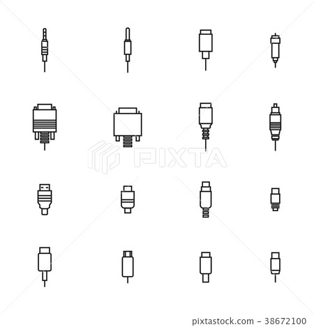 Set of different video and audio connectors 38672100