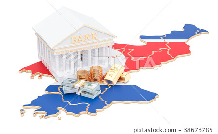 Banking system in North Korea concept 38673785