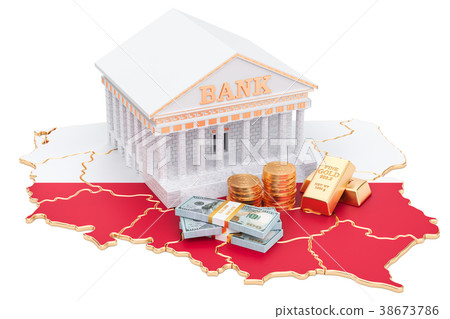 Banking system in Poland concept. 3D rendering 38673786