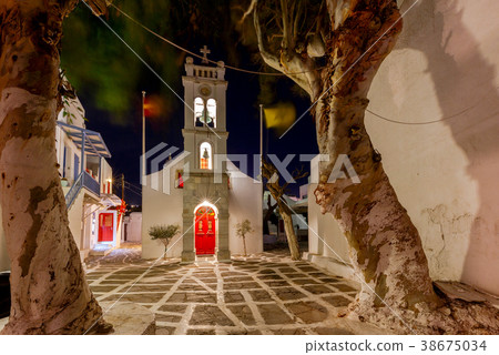 Mykonos. Traditional building of the Greek Church. Mykonos. Traditional building of the Greek Church. 38675034
